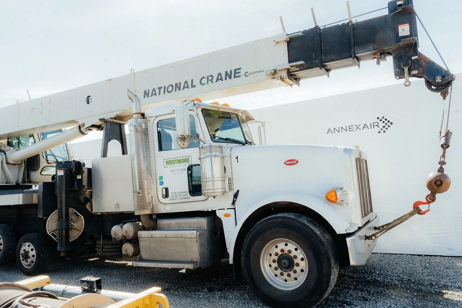 Westmore National Crane boom truck at the AnnexAir facility